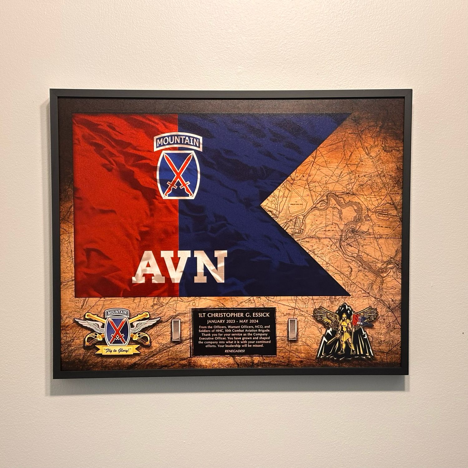 10th CAB Wood Guidon Plaque - 16.5"x20.5"