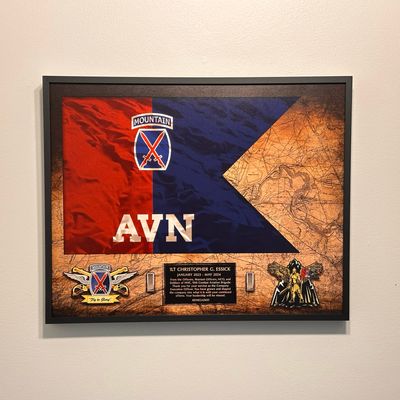 Custom Wood Guidon Plaque with Metal Frame - 16.5"x20.5"