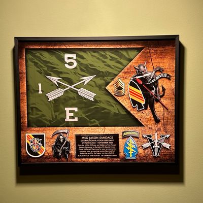 Custom Wood Guidon Plaque with Metal Frame - 16.5"x20.5"