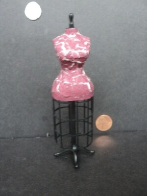 DOLLHOUSE DECORATED DRESS FORM/ROSE