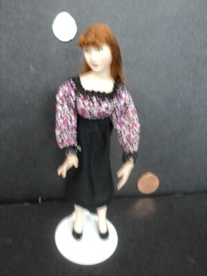 DOLLHOUSE PORCELAIN DOLL- MODERN LADY