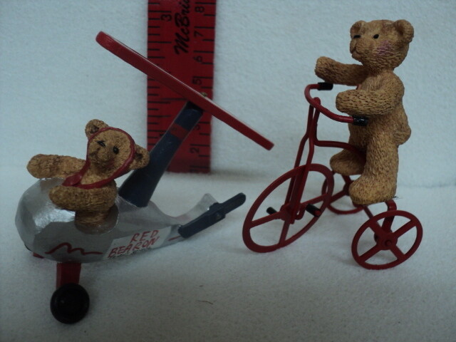 MINI BEAR SET- W/ BIKE AND HELICOPTER 
W6368