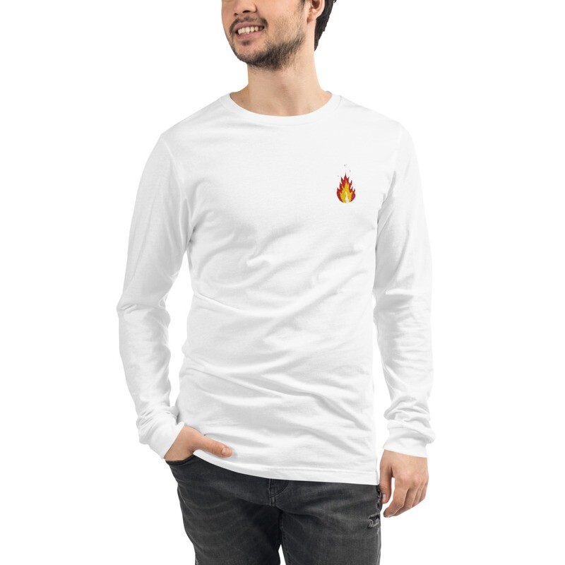 Embroidered Flame Long Sleeve Shirt
