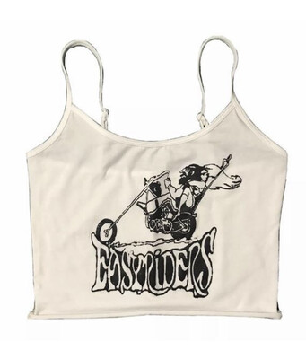 Easyriders Cropped White Tank Top