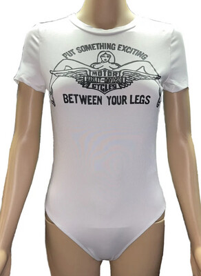 White T-shirt Style Bodysuit Exciting