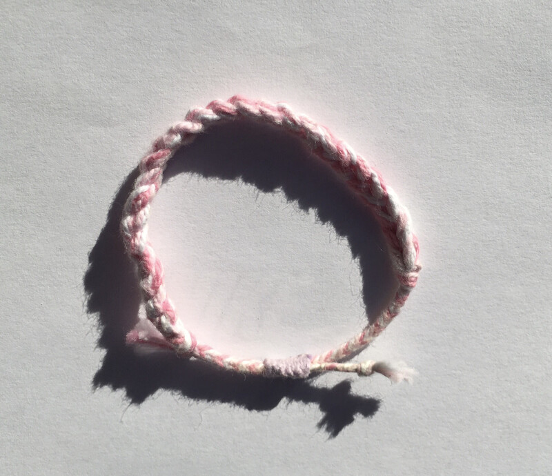 cotton candy braided bracelet