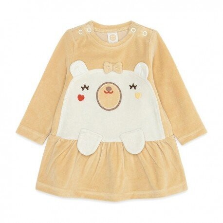 VESTIDO TUNDOSADO OSITO NIÑA BEIGE BROWNIE BEARS