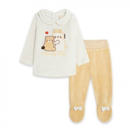 CONJUNTO TUNDOSADO OSITOS NIÑA BEIGE BROWNIE BEARS