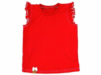 T-Shirt mit Rüschen | rot