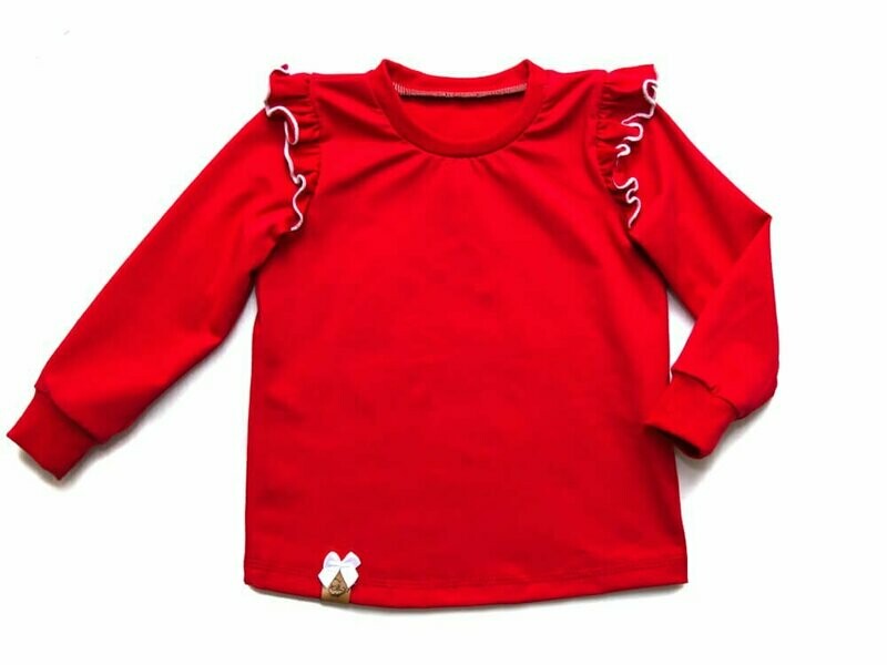 Langarmshirt mit Rüschen | rot