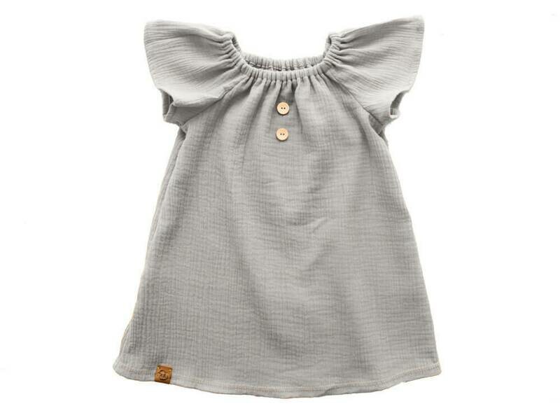 Sommerkleid | Musselin | hellgrau