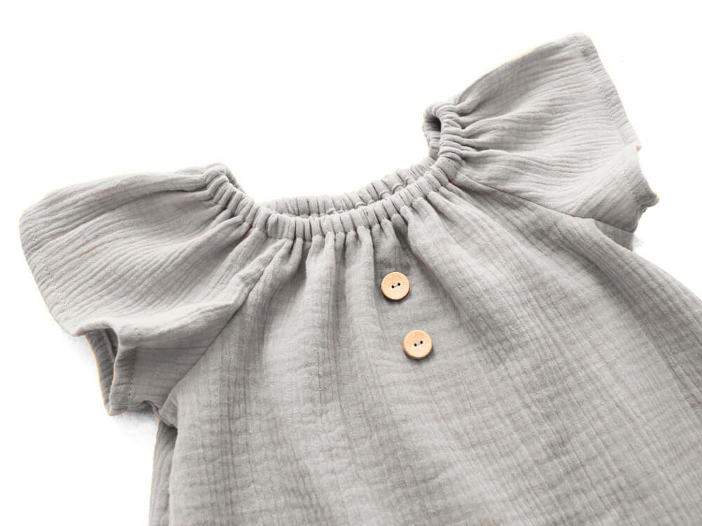 Sommerkleid | Musselin | hellgrau