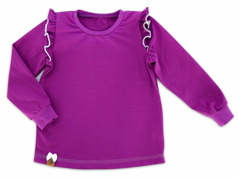 Langarmshirt mit Rüschen | magenta