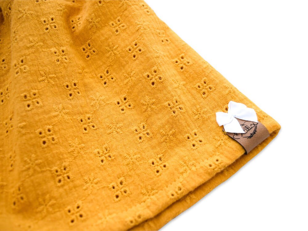 Paperbag Shorts | Musselin | Lochstick | sonnengelb