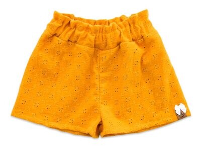 Paperbag Shorts | Musselin | Lochstick | gelb