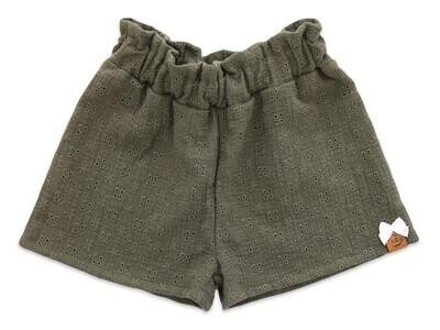 Paperbag Shorts | Musselin | Lochstick | khaki