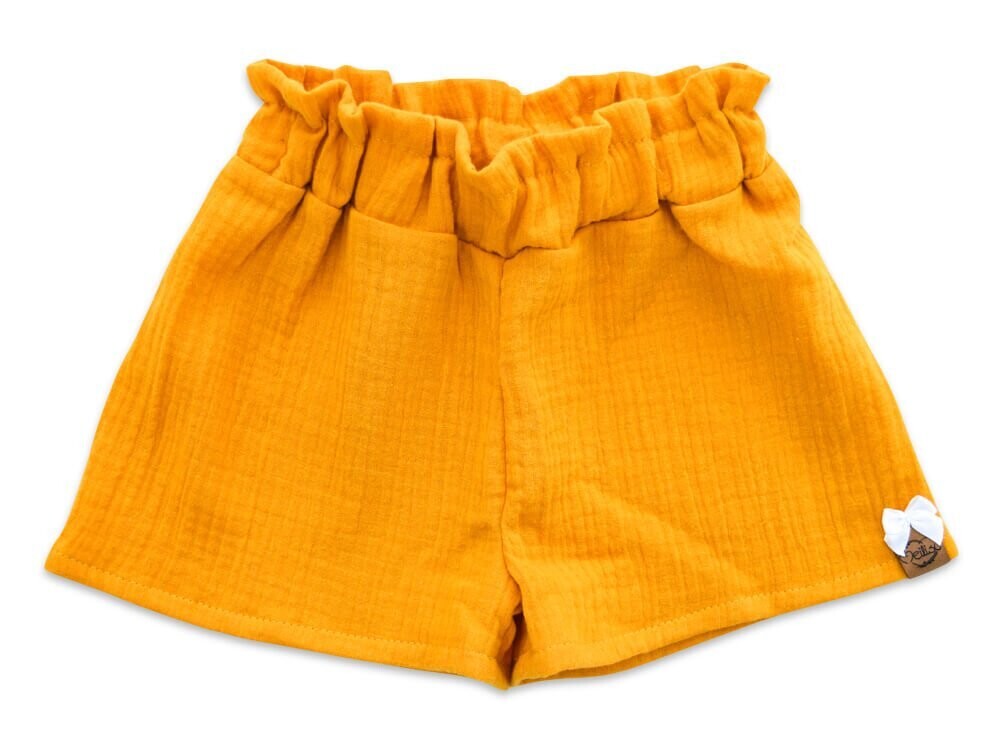 Paperbag Shorts | Musselin | sonnengelb