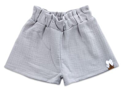 Paperbag Shorts | Musselin | hellgrau