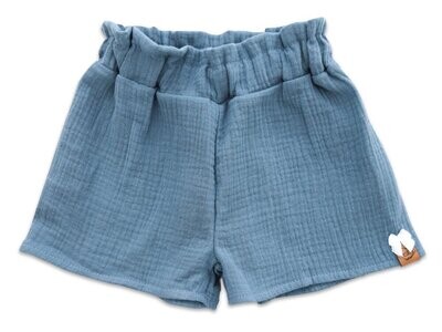 Paperbag Shorts | Musselin | rauchblau