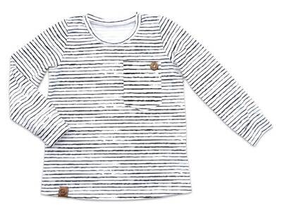 Langarmshirt | Streifen black & white