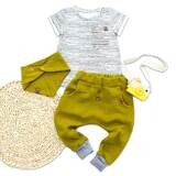 Set | Streifen | Musselin kiwi | Shirt & Pumphose & Halstuch