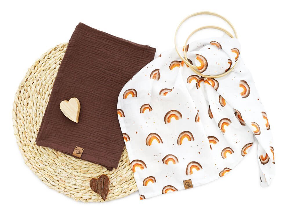 Set | Spucktuch | Regenbogen & schokobraun