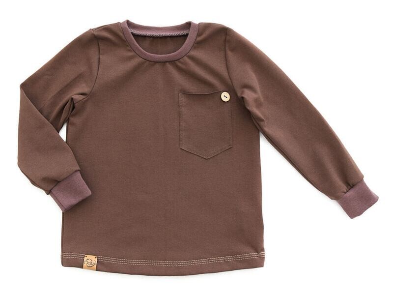 Langarmshirt | dunkelbraun