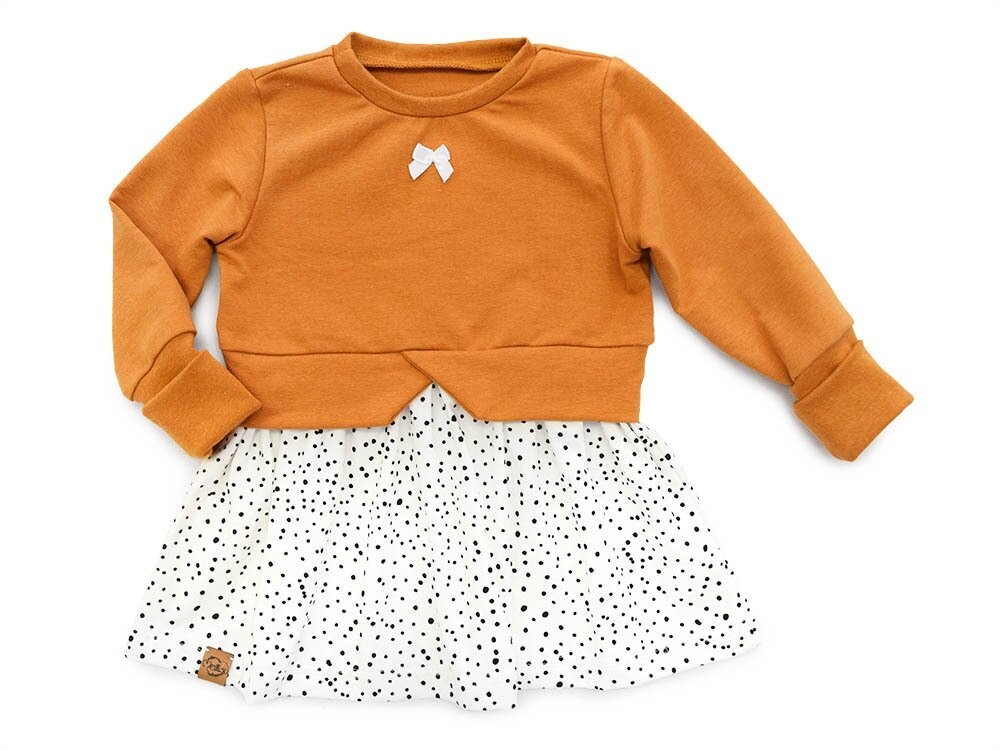 Girly Sweater | senfgelb | Punkte weiß