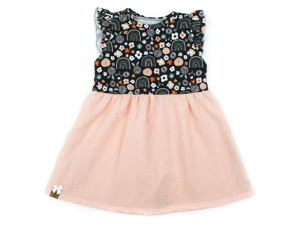 Kleid | lang- & kurzarm | blumiger Regenbogen