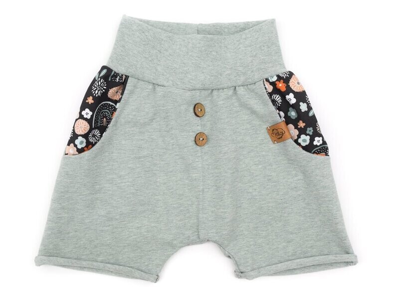 Shorts | mint | blumiger Regenbogen