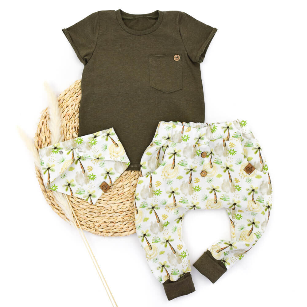 Set | Palmenparty | Shirt & Musselinhose & Halstuch