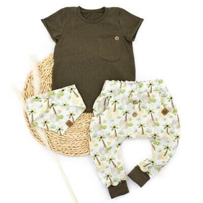 Set | Palmenparty | Shirt & Musselinhose & Halstuch