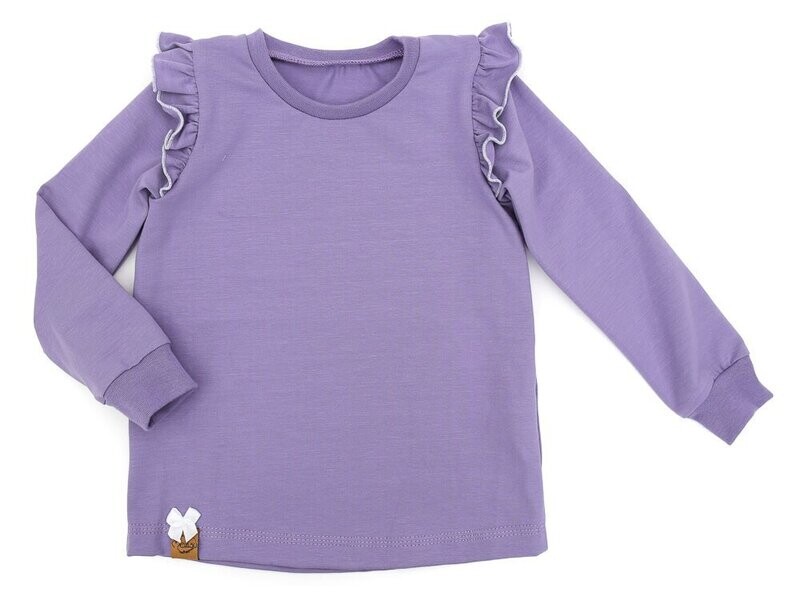 Langarmshirt mit Rüschen | flieder