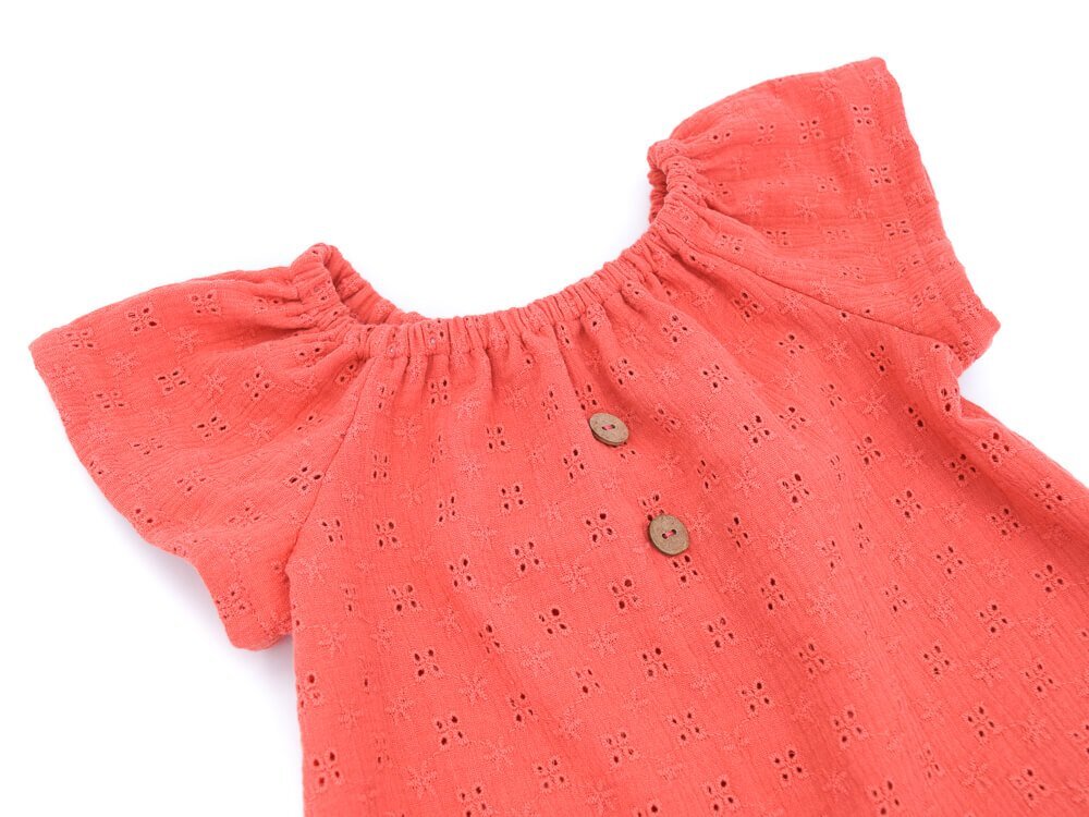Sommerkleid | Musselin Lochstick | koralle
