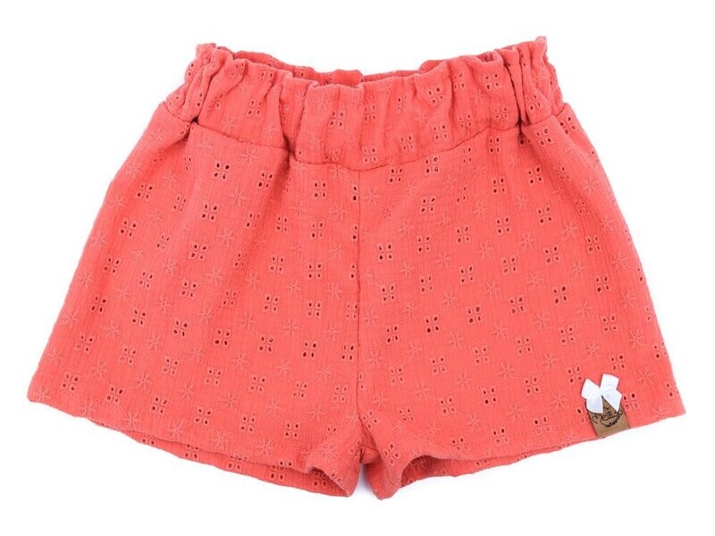 Paperbag Shorts | Musselin | Lochstick | koralle Paperbag Shorts | Musselin | Lochstick | koralle