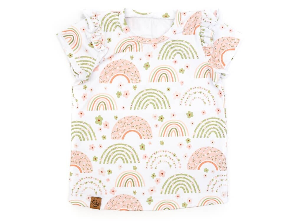 T-Shirt mit Rüschen | Rainbows & Flowers