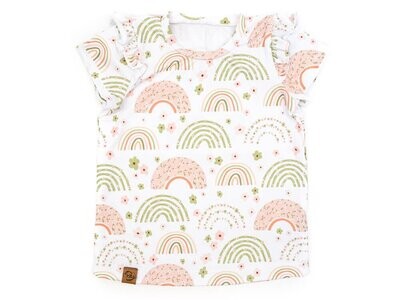 T-Shirt mit Rüschen | Rainbows & Flowers