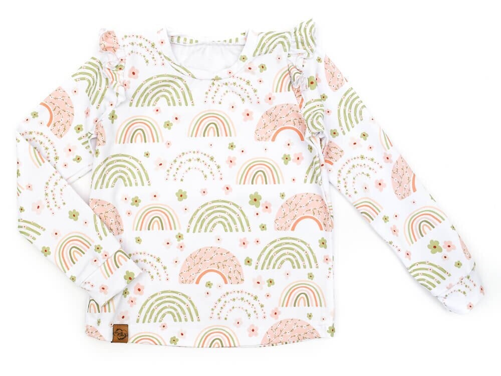 Langarmshirt mit Rüschen | Rainbows & Flowers