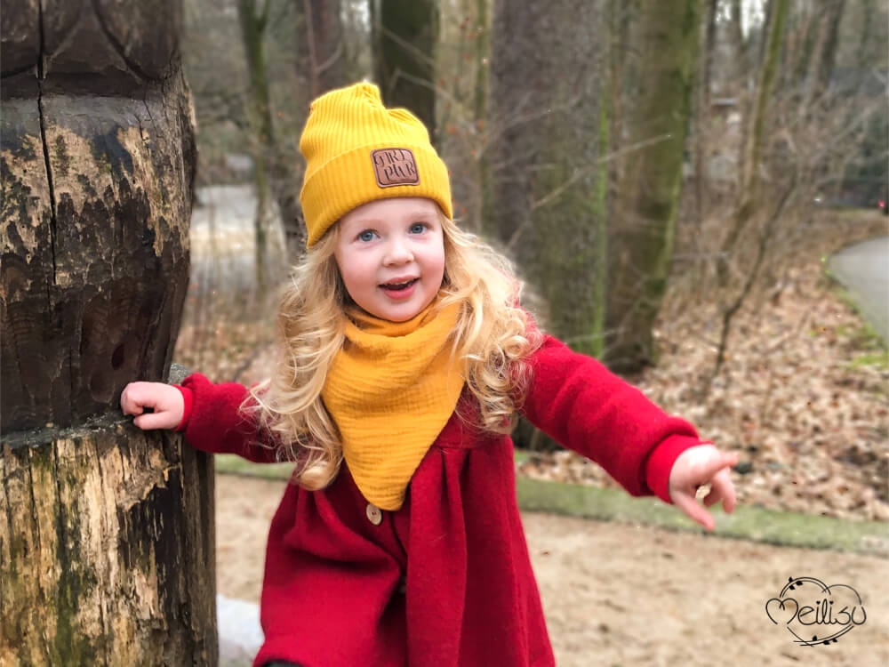 Dreieckstuch Kinder | Musselin | sonnengelb