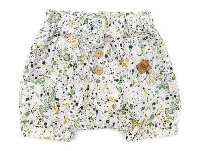 Shorts | Musselin | grüner Klexx