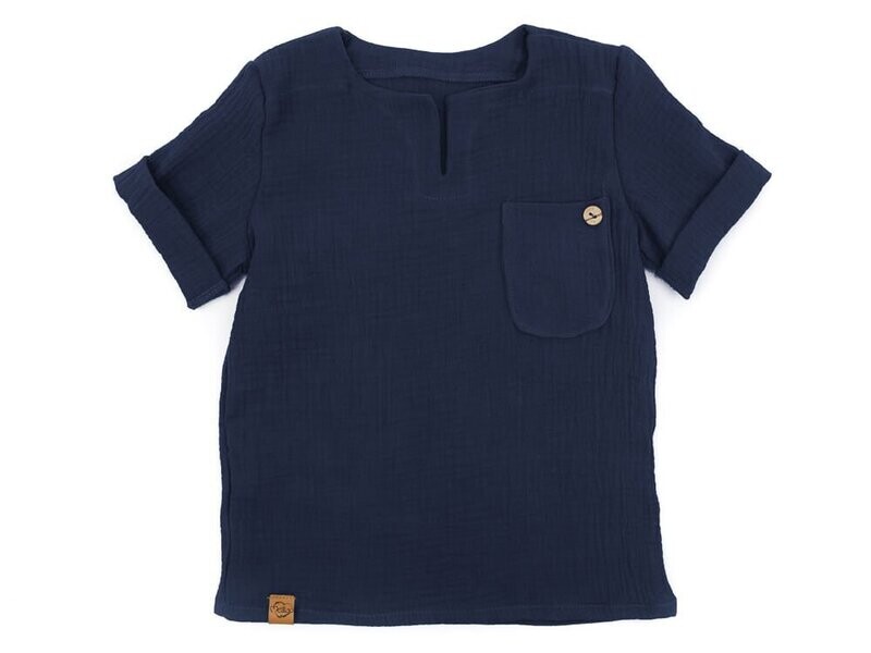 T-Shirt | Musselin | marine