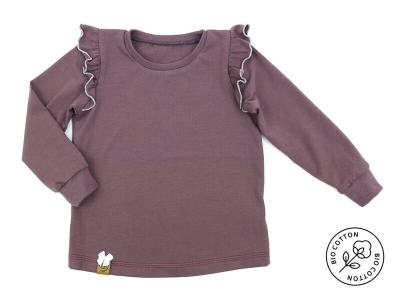 BIO Langarmshirt mit Rüschen | mauve