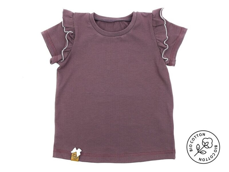 BIO T-Shirt mit Rüschen | mauve