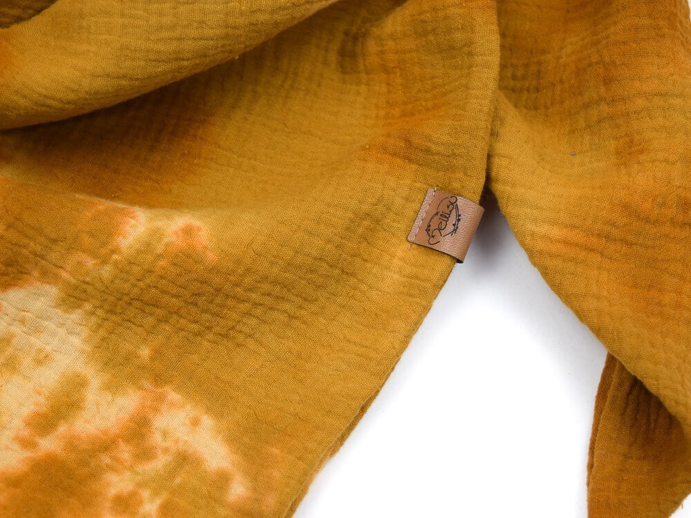 Dreieckstuch Kinder | Musselin | Batik senfgelb