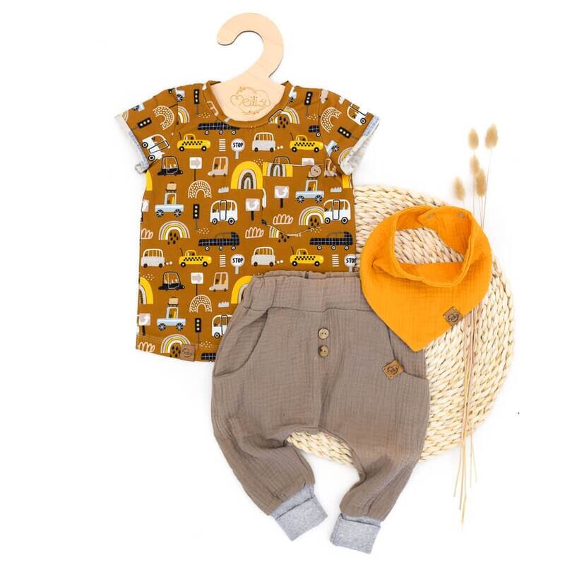 Set | Cars & Rainbows | Shirt & Musselinhose & Halstuch