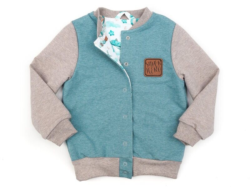 Collegejacke | dusty blue - beige
