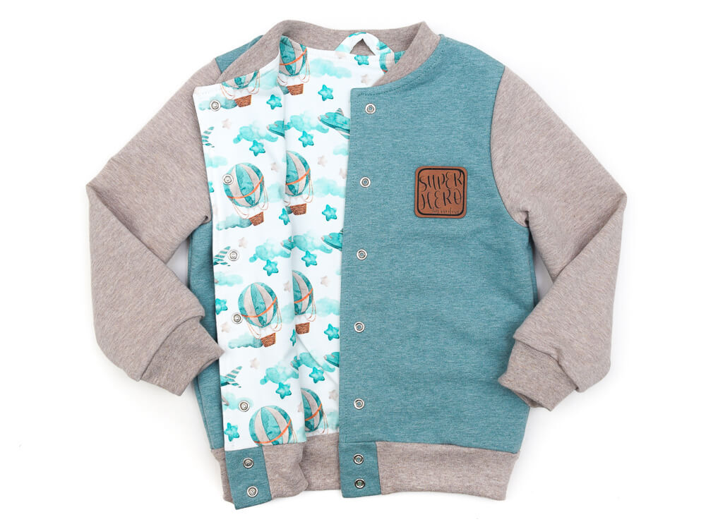 Collegejacke | dusty blue - beige