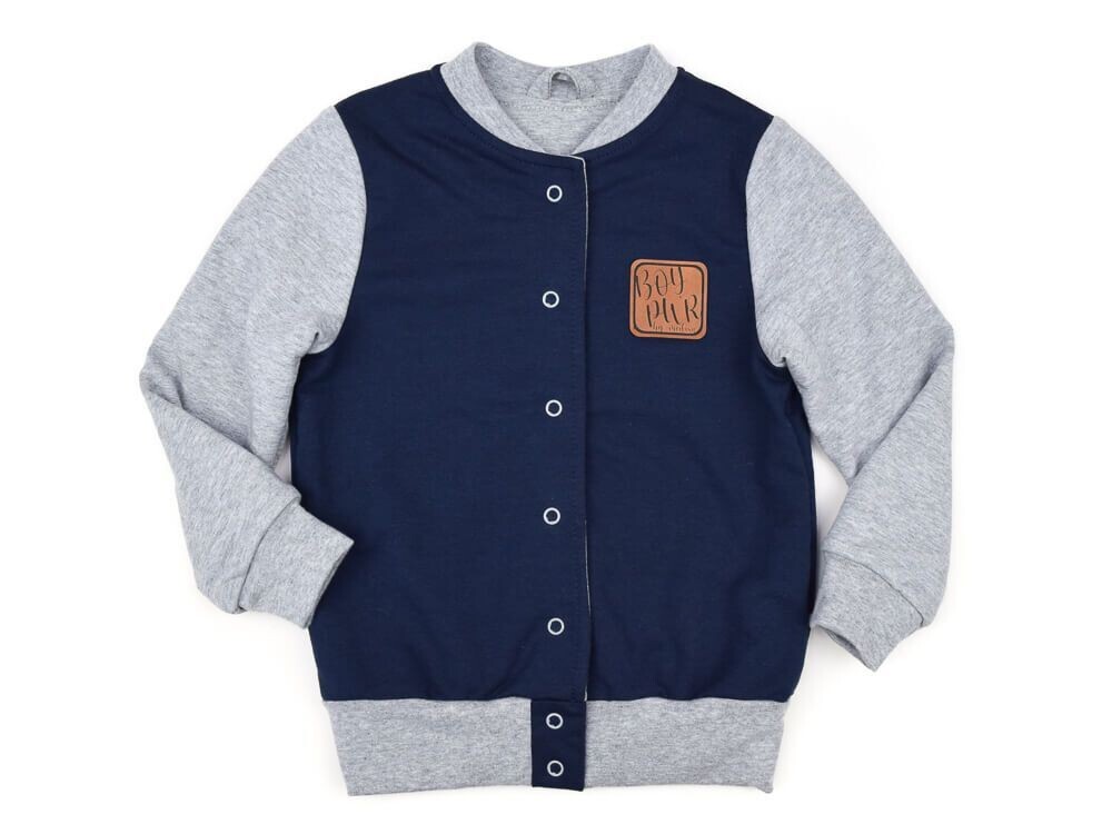 Collegejacke | marine - hellgrau