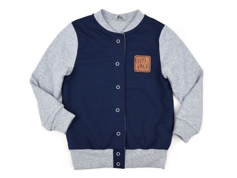 Collegejacke | marine - hellgrau