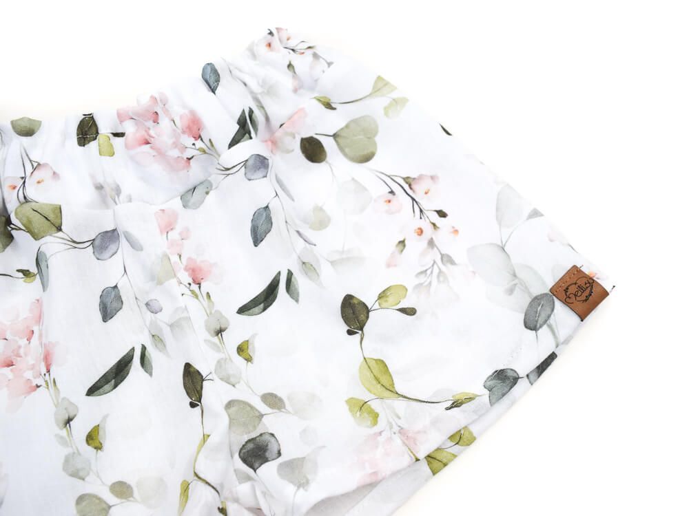 Paperbag Shorts | Musselin | Eukalyptusblüte